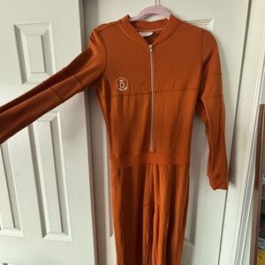 Orange Jumpsuit with Front Zipper